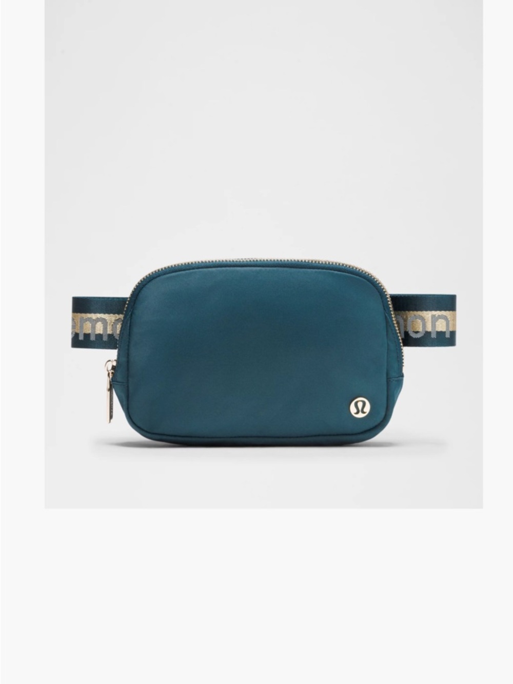 lululemon athletica Teal Green Belt Bag with Gold Accents